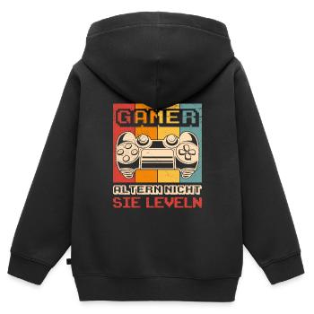 Gamer Altern Nicht Sie Leveln B-Day Controller - Kinder Premium Organic Zip Hoodie - Schwarz - Hinten - AI Model Kid Male (0cm)