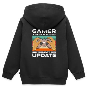 Gamer Altern nicht Sie erhalten ein Update B-Day - Kinder Premium Organic Zip Hoodie - Schwarz - Hinten - AI Model Kid Male (0cm)