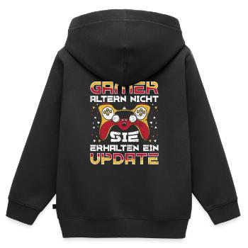 Gamer Altern Nicht Sie Leveln Retro Gamer Zocken - Kinder Premium Organic Zip Hoodie - Schwarz - Hinten - AI Model Kid Male (0cm)