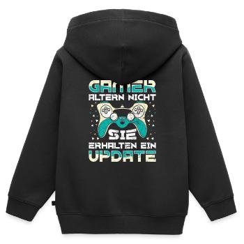 Gamer Altern Nicht Sie Leveln Retro Gamer Zocken - Kinder Premium Organic Zip Hoodie - Schwarz - Hinten - AI Model Kid Male (0cm)