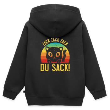Gaming Katze Zack Zack Du Sack! Videospieler - Kinder Premium Organic Zip Hoodie - Schwarz - Hinten - AI Model Kid Male (0cm)