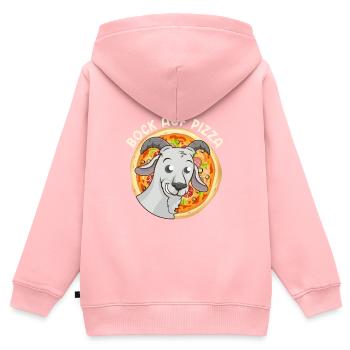Pizza Fan Bock auf Pizza Ziegenbock Backfans - Kinder Premium Organic Zip Hoodie - Rosa - Hinten - AI Model Kid Female (0cm)