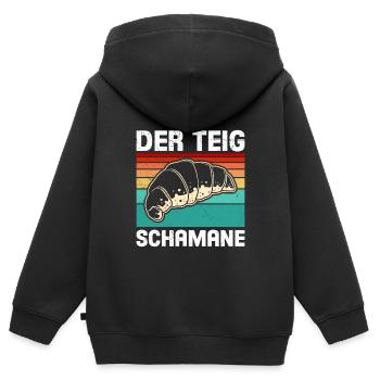 Bäcker Der Teig Schamane Backfans Backen - Kinder Premium Organic Zip Hoodie - Schwarz - Hinten - AI Model Kid Male (0cm)
