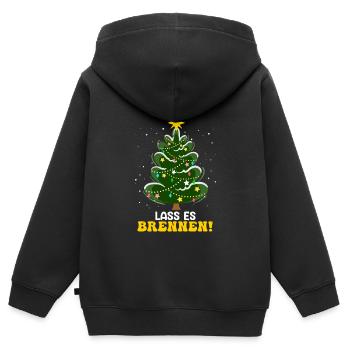 Weihnachtsbaum Lass es Brennen Tannenbaum - Kinder Premium Organic Zip Hoodie - Schwarz - Hinten - AI Model Kid Male (0cm)