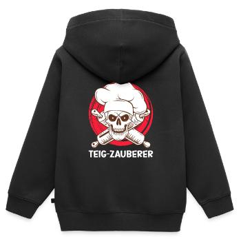 Teig Zauberer Backfans Backen Teigflüsterer - Kinder Premium Organic Zip Hoodie - Schwarz - Hinten - AI Model Kid Male (0cm)