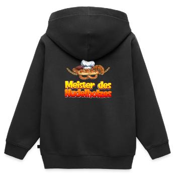 Bäcker Meister des Nudelholzes Backstube Backteig - Kinder Premium Organic Zip Hoodie - Schwarz - Hinten - AI Model Kid Male (0cm)