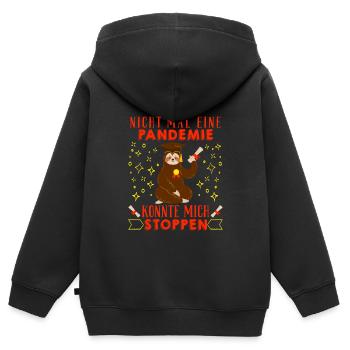 Masterarbeit Nicht mal eine Pandemie Stoppt Mich - Kinder Premium Organic Zip Hoodie - Schwarz - Hinten - AI Model Kid Male (0cm)