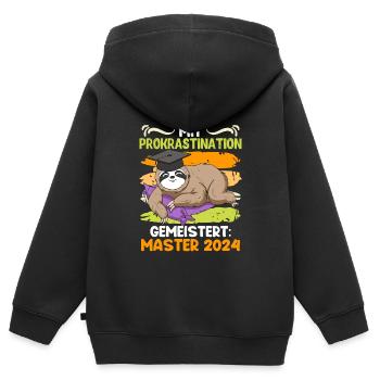 Master Mit Prokrastination Gemeistert Master - Kinder Premium Organic Zip Hoodie - Schwarz - Hinten - AI Model Kid Male (0cm)