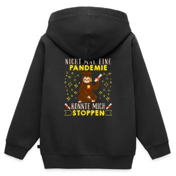 Masterarbeit Nicht mal eine Pandemie Stoppt Mich - Kinder Premium Organic Zip Hoodie - Schwarz - Hinten - AI Model Kid Male (0cm)