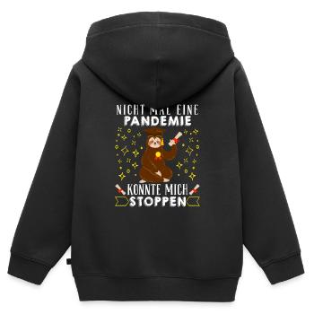 Masterarbeit Nicht mal eine Pandemie Stoppt Mich - Kinder Premium Organic Zip Hoodie - Schwarz - Hinten - AI Model Kid Male (0cm)