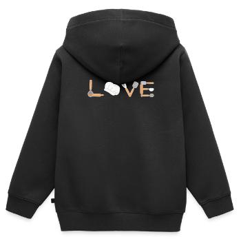 Backliebe LOVE Konditorei Backteig Konditorin - Kinder Premium Organic Zip Hoodie - Schwarz - Hinten - AI Model Kid Male (0cm)