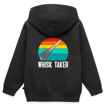 Baker Fouet Taker Fouet Baking Lover - Sweat Premium à capuche zippé enfant bio - noir - Dos - AI Model Kid Male (0cm)
