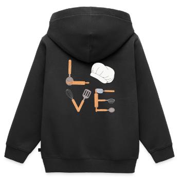 Backliebe LOVE Konditorei Backteig Konditorin - Kinder Premium Organic Zip Hoodie - Schwarz - Hinten - AI Model Kid Male (0cm)