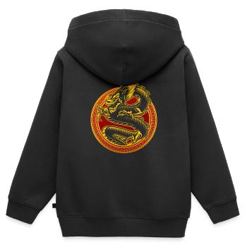 Chinesisches Neujahr Year of the Dragon China - Kinder Premium Organic Zip Hoodie - Schwarz - Hinten - AI Model Kid Male (0cm)
