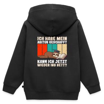 Abiturienten Habe das Abitur Geschafft Lustiges - Kinder Premium Organic Zip Hoodie - Schwarz - Hinten - AI Model Kid Male (0cm)