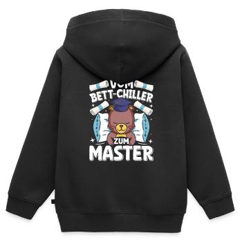 Mémoire de maîtrise réalisé du refroidisseur de lit au lit - Sweat Premium à capuche zippé enfant bio - noir - Dos - AI Model Kid Male (0cm)