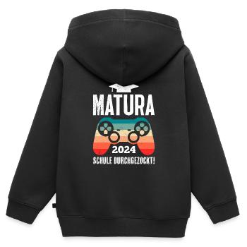 Matura 2024 Maturianten Schulabschluss - Kinder Premium Organic Zip Hoodie - Schwarz - Hinten - AI Model Kid Male (0cm)