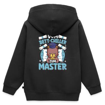 Mémoire de maîtrise réalisé du refroidisseur de lit au lit - Sweat Premium à capuche zippé enfant bio - noir - Dos - AI Model Kid Male (0cm)