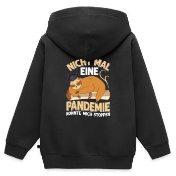 Masterabschluss Nicht Mal Pandemie Stoppt Mich - Kinder Premium Organic Zip Hoodie - Schwarz - Hinten - AI Model Kid Male (0cm)