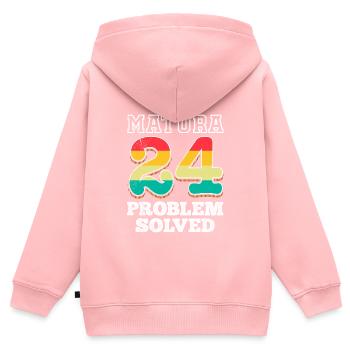 Matura 2024 PROBLEM SOLVED School Leaving Certificate - Kids Premium Organic Zip-up Hoodie - rose - Back - AI Model Kid Female (0cm)
