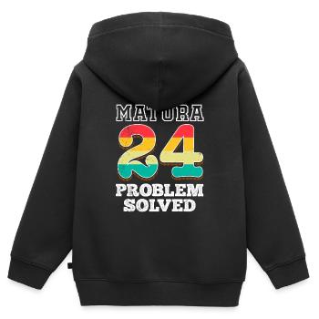Matura 2024 PROBLÈME RÉSOLU Certificat de fin d’études - Sweat Premium à capuche zippé enfant bio - noir - Dos - AI Model Kid Male (0cm)