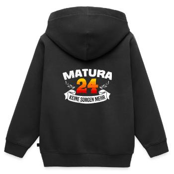Matura 2024 Maturianten Schulabschluss - Kinder Premium Organic Zip Hoodie - Schwarz - Hinten - AI Model Kid Male (0cm)