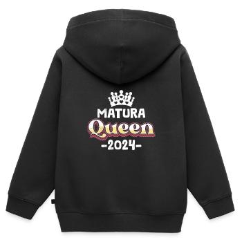 Matura Queen 2024 High School Graduation - Kids Premium Organic Zip-up Hoodie - black - Back - AI Model Kid Male (0cm)