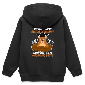 Les diplômés du secondaire ont passé mes A-levels drôle - Sweat Premium à capuche zippé enfant bio - noir - Dos - AI Model Kid Male (0cm)