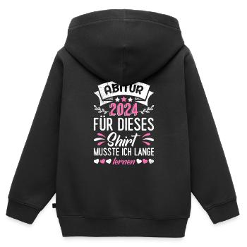Diplômés du secondaire 2024 Remise des diplômes d’études secondaires pour cette chemise - Sweat Premium à capuche zippé enfant bio - noir - Dos - AI Model Kid Male (0cm)