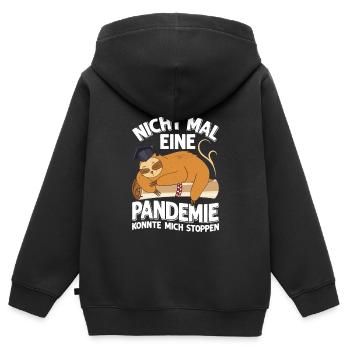 Master : Même la pandémie ne m’arrête pas - Sweat Premium à capuche zippé enfant bio - noir - Dos - AI Model Kid Male (0cm)