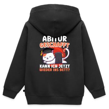 Les diplômés du secondaire ont passé mes A-levels drôle - Sweat Premium à capuche zippé enfant bio - noir - Dos - AI Model Kid Male (0cm)