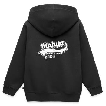 Maturité 2024 Certificat de fin d’études secondaires 2024 - Sweat Premium à capuche zippé enfant bio - noir - Dos - AI Model Kid Male (0cm)