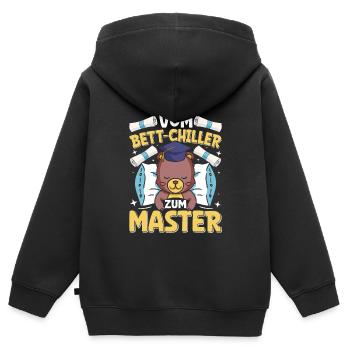 Mémoire de maîtrise réalisé du refroidisseur de lit au lit - Sweat Premium à capuche zippé enfant bio - noir - Dos - AI Model Kid Male (0cm)