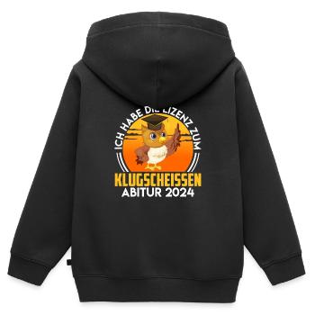 Licence d’études secondaires pour baiser intelligemment l’obtention du diplôme d’études secondaires - Sweat Premium à capuche zippé enfant bio - noir - Dos - AI Model Kid Male (0cm)