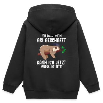 Lustig Abiturient Habe mein Abi Geschafft - Kinder Premium Organic Zip Hoodie - Schwarz - Hinten - AI Model Kid Male (0cm)
