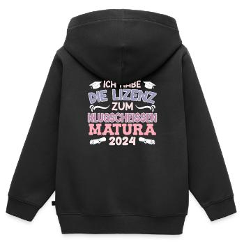 Licence Maturantin à Clever-Ass Matura - Sweat Premium à capuche zippé enfant bio - noir - Dos - AI Model Kid Male (0cm)