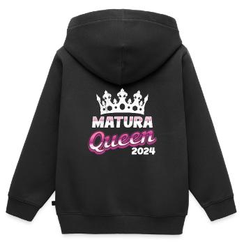 Matura Queen 2024 High School Graduation - Kids Premium Organic Zip-up Hoodie - black - Back - AI Model Kid Male (0cm)