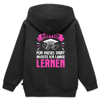 Pour cette chemise, j’ai dû apprendre - Sweat Premium à capuche zippé enfant bio - noir - Dos - AI Model Kid Male (0cm)