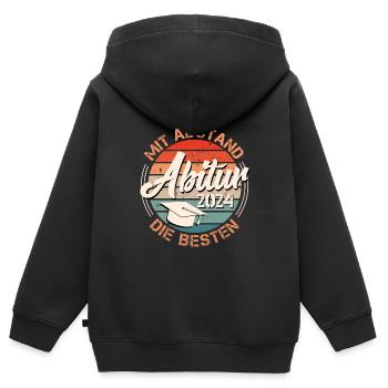 Abitur 2024 : de loin les MEILLEURS bacheliers - Sweat Premium à capuche zippé enfant bio - noir - Dos - AI Model Kid Male (0cm)