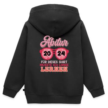 Remise des diplômes du lycée 2024 J’ai dû étudier pour cette chemise - Sweat Premium à capuche zippé enfant bio - noir - Dos - AI Model Kid Male (0cm)