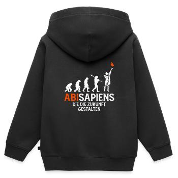 Abiturienten ABISAPIENS Die die Zukunft gestalten - Kinder Premium Organic Zip Hoodie - Schwarz - Hinten - AI Model Kid Male (0cm)