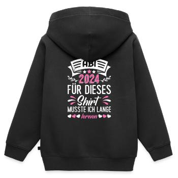 High school graduates Abi 2024 Abitur For this shirt - Kids Premium Organic Zip-up Hoodie - black - Back - AI Model Kid Male (0cm)