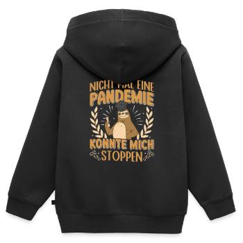 La pandémie de maîtrise n’a pas pu m’arrêter - Sweat Premium à capuche zippé enfant bio - noir - Dos - AI Model Kid Male (0cm)