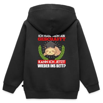Les diplômés du secondaire ont passé mes A-levels drôle - Sweat Premium à capuche zippé enfant bio - noir - Dos - AI Model Kid Male (0cm)