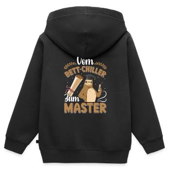 Mémoire de maîtrise passé du refroidisseur de lit au master - Sweat Premium à capuche zippé enfant bio - noir - Dos - AI Model Kid Male (0cm)