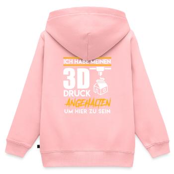 L’imprimante 3D a arrêté mon impression 3D - Sweat Premium à capuche zippé enfant bio - rose - Dos - AI Model Kid Female (0cm)