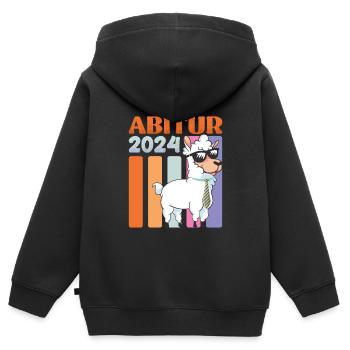 High School Diploma 2024 Llama High School Graduates Graduation - Kids Premium Organic Zip-up Hoodie - black - Back - AI Model Kid Male (0cm)