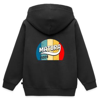 Maturité 2024 Certificat de fin d’études secondaires 2024 - Sweat Premium à capuche zippé enfant bio - noir - Dos - AI Model Kid Male (0cm)