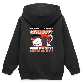 Les diplômés du secondaire ont passé mes A-levels drôle - Sweat Premium à capuche zippé enfant bio - noir - Dos - AI Model Kid Male (0cm)