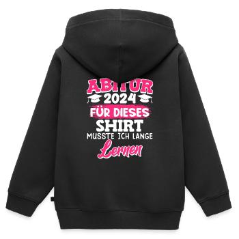 J’ai dû étudier pour cette chemise - Sweat Premium à capuche zippé enfant bio - noir - Dos - AI Model Kid Male (0cm)